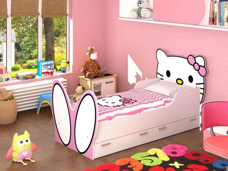 кровать hello kitty! с бязевым матрацем в Пензе