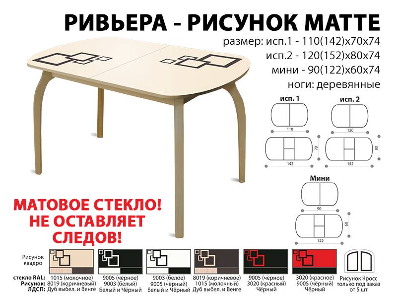 стол обеденный ривьера рисунок матте в Пензе