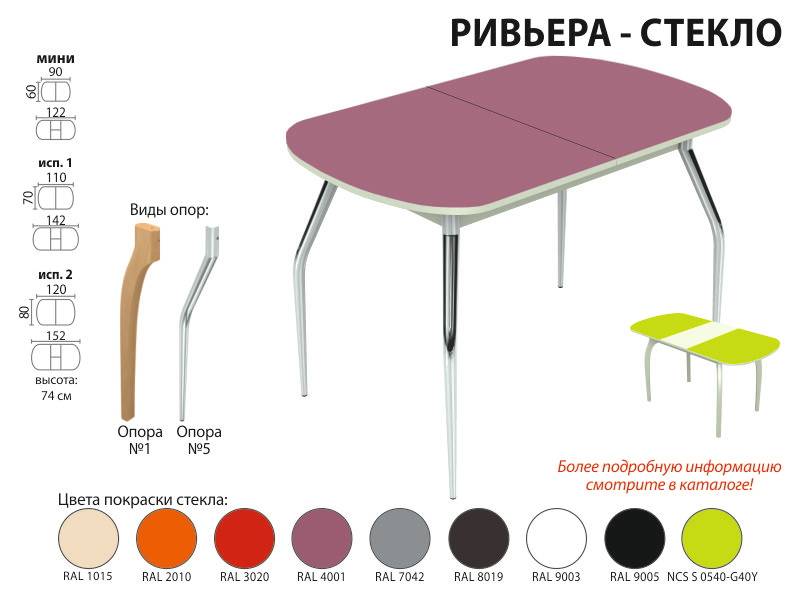 стол обеденный ривьера стекло в Пензе