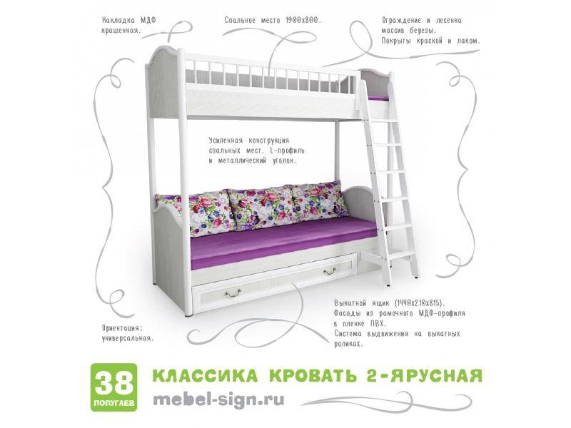 кровать двухъярусная классика в Пензе