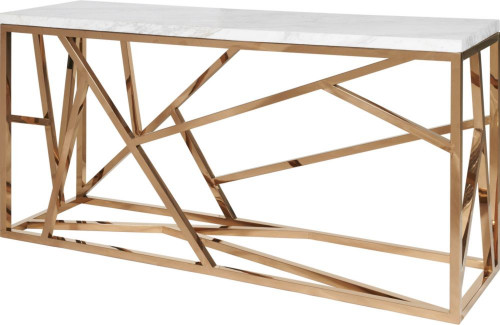консоль geometric 180x50x90 золото, белая столешница в Пензе