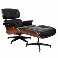 кресло eames style lounge chairчерное с коричневым в Пензе