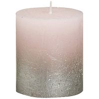 свеча большая розовая с серебром rustic, 80х68 мм в Пензе