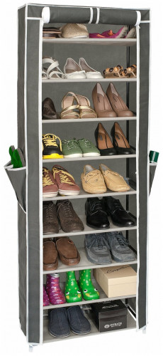 этажерка для обуви artmoon "carrie", с нетканым чехлом, 9 полок, цвет: серый в Пензе