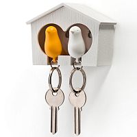 держатель+брелок для ключей двойной sparrow белый-желтый в Пензе