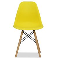 стул деревянный pc-015 желтый ножки дерево (eames style) в Пензе