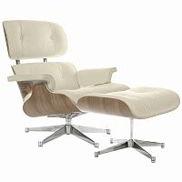 кресло eames style lounge chair & ottoman кремовое в Пензе