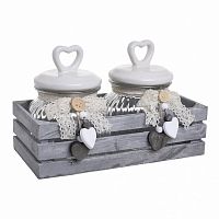 банка love с крышкой, набор 2 шт. на подставке серого цвета в Пензе
