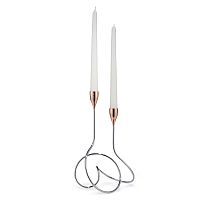 подсвечник металлический на 2 свечи хром-медь loop, 28 см в Пензе