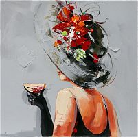 картина маслом мадам со стаканом в Пензе