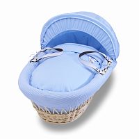 колыбель-переноска gift wicker moses basket натуральная, голубое белье в Пензе