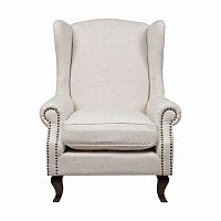 кресло мягкое с ушами белое collins wingback chair в Пензе