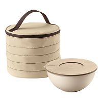 набор термосумка+контейнер handy круглый бежевый в Пензе