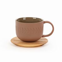 чашка с блюдцем tactile диаметр 9,4 коричневый в Пензе