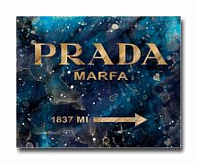 постер prada mafia на синем в золотом a4 в Пензе