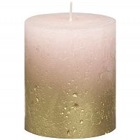 свеча большая розовая с золотом rustic, 80х68 мм в Пензе