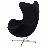 кресло arne jacobsen style egg chair черное в Пензе