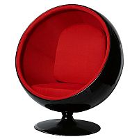 кресло eero ball chair черно-красное в Пензе