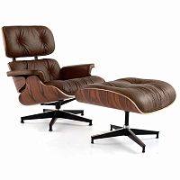 кресло eames style lounge chair & ottoman premium коричневое в Пензе