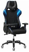 игровое кресло бюрократ бюрократ viking 4 aero, обивка: искусственная кожа, цвет: иск.кожа черная/ткань черная 26-28/сетка синяя(tw-10)-голубая(tw-55)-серая(tw-12) в Пензе