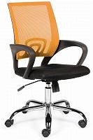 кресло компьютерное спринг(orange - black) база хром / оранжевая сетка / черная ткань в Пензе