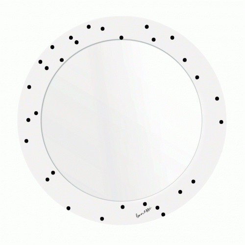 зеркало с рисунком белое круглое черные точки pois в Пензе