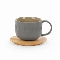чашка с блюдцем tactile диаметр 9,4 темно-серый в Пензе