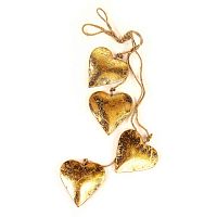 гирлянда новогодняя подвесная сердца золотые golden hearts, 65 см в Пензе