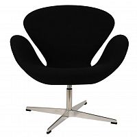 кресло arne jacobsen style swan chair черная шерсть в Пензе