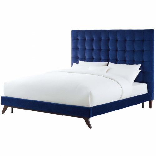 кровать eden 90х200 синий велюр р в Пензе