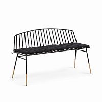 siena bench 120 черный металл черная ткань от la forma (ex julia grup) в Пензе