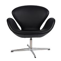 кресло arne jacobsen style swan chair черное в Пензе