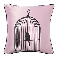 подушка с птичкой в клетке birdie in a cage pink в Пензе