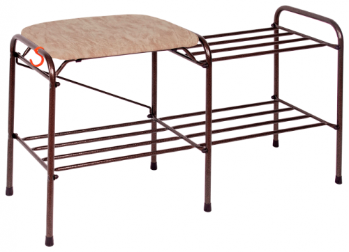 подставка для обуви 2-х полочная 80 с сиденьем,цвет сиденья бежевый медный антик; в Пензе