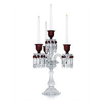 канделябр хрустальный с красными вставками на 4 свечи baccarat 3+1 от delight collection, 60 см в Пензе
