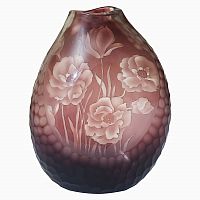 ваза стеклянная bordo (бело-бордовая) в Пензе