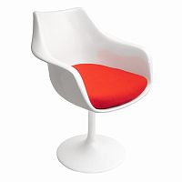 кресло tulip armchair бело-красное шерсть в Пензе