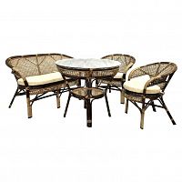 обеденный комплект с диваном lunch-1 на 4 персоны, коричневый в Пензе