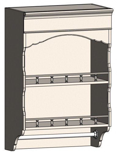 шкаф с полками и фигурным основанием навесной марсель молочно-белый в Пензе