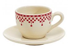 чашка с блюдцем кофейная красные шашечки comptoir de famille в Пензе