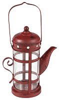 подсвечник-фонарь красный в виде чайника с ручкой old kettle, 27 см в Пензе