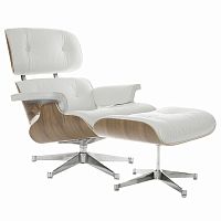 кресло eames style lounge chair & ottoman белое в Пензе