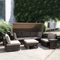 комплект мебели из искуственного ротанга asir-b коричневый на 5 персон в Пензе
