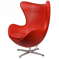 кресло arne jacobsen style egg chair кожа красное в Пензе