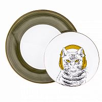комплект тарелок кот в наушниках в Пензе