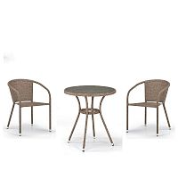 комплект мебели из искуственного ротанга awi светло-коричневый на 2 персоны в Пензе