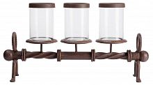 подсвечник металлический коричневый со стеклом на 3 свечи glass pillar, 51 см в Пензе