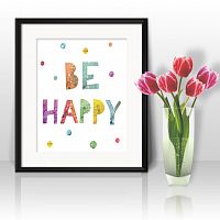 постер be happy а4 в Пензе