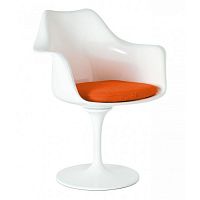 кресло tulip armchair бело-оранжевое шерсть в Пензе