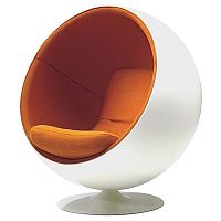 кресло eero ball chair бело-оранжевое в Пензе